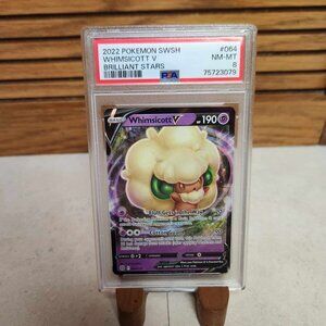 Pokemon Brilliant Stars Whimsicott V 064/172 - PSA 8